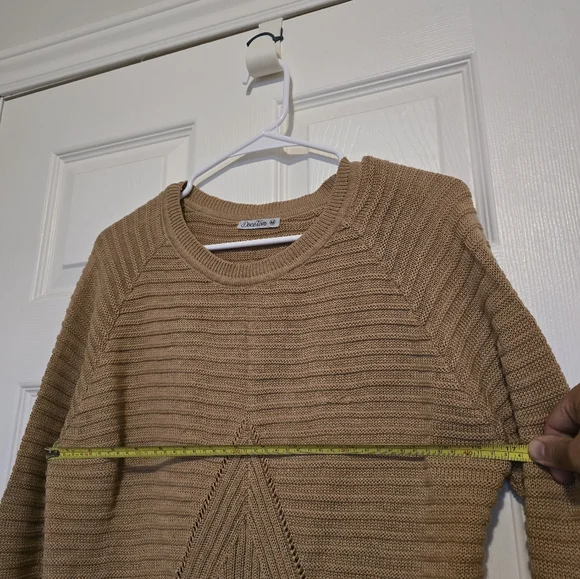 Tan Ribbed Knit Sweater - Picture 2 of 4